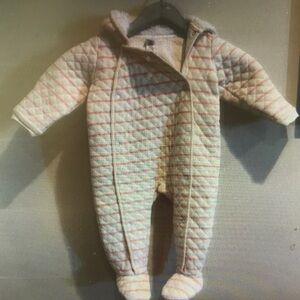 Cozy Quilted Kids Jacket - Cream and Pink